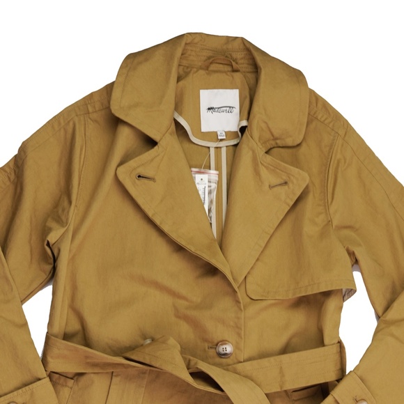 MADEWELL Size XS The Signature Trench Coat in Dark Khaki $218 NM514 - Picture 8 of 9